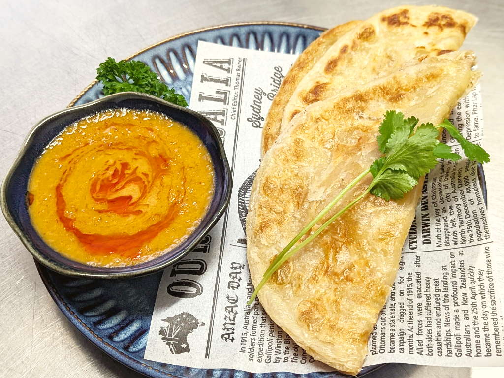 Asian Roti Bread Roti Breads with Satay Sauce | Thai Smile Burnie Asian Restaurant